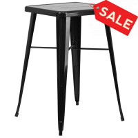 Flash Furniture CH-31330-BK-GG Square Bar Height Table in Black